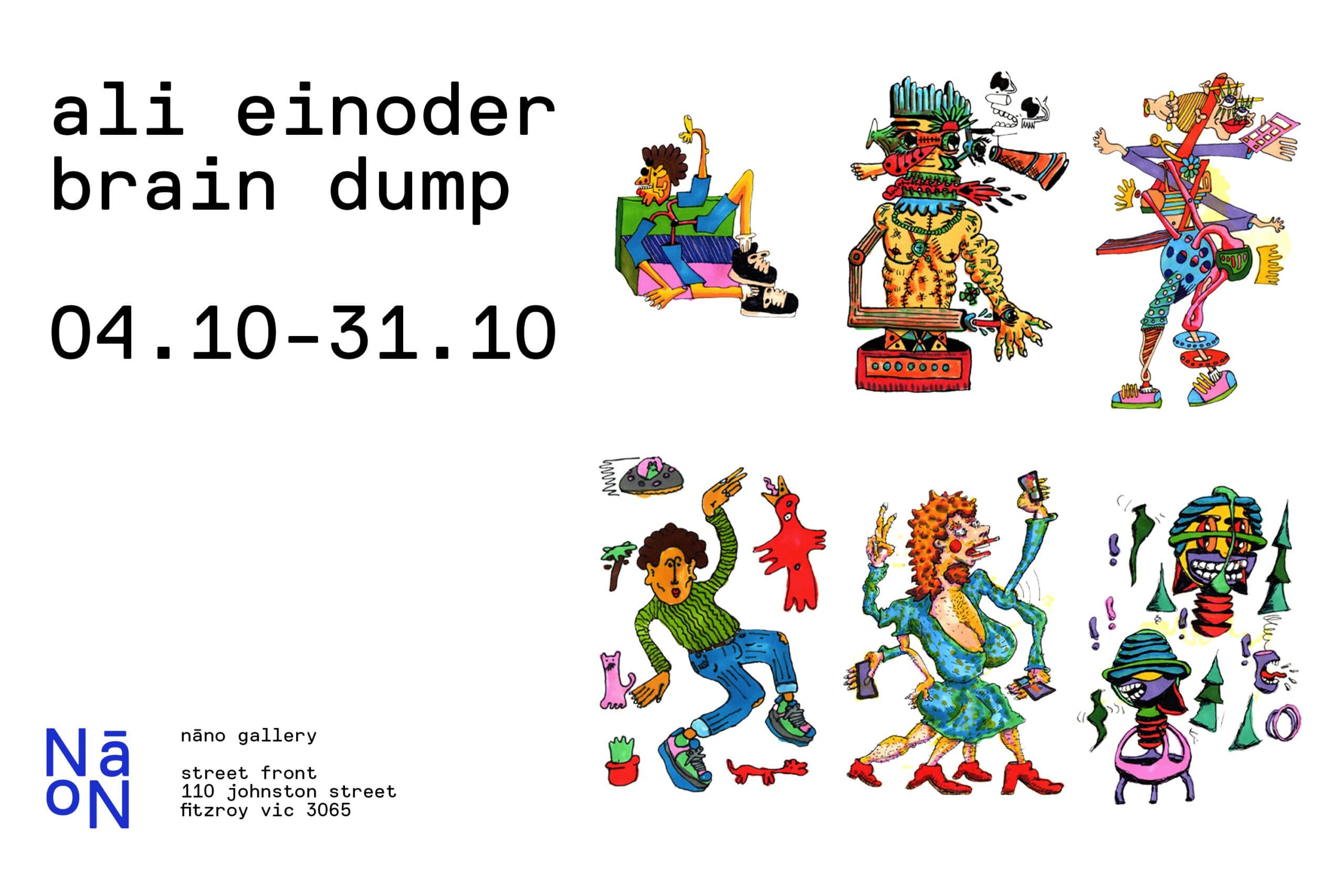 Art exhibition advertisement for NāNo Gallery Fitzroy